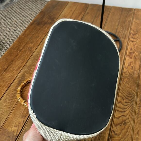 Women's Italian Via Mail bag boho handmade with Bamboo Handle - Picture 3 of 8